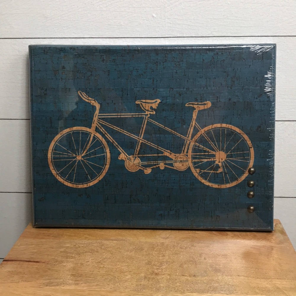 Cork memo board with 4 push pins